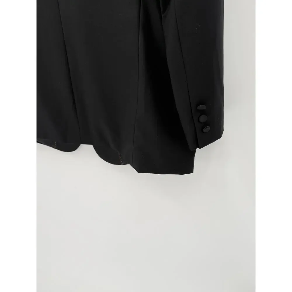 Giro d'Italia Men's Black Super 140s Wool Charles Tuxedo Jacket IT 48L US 38L